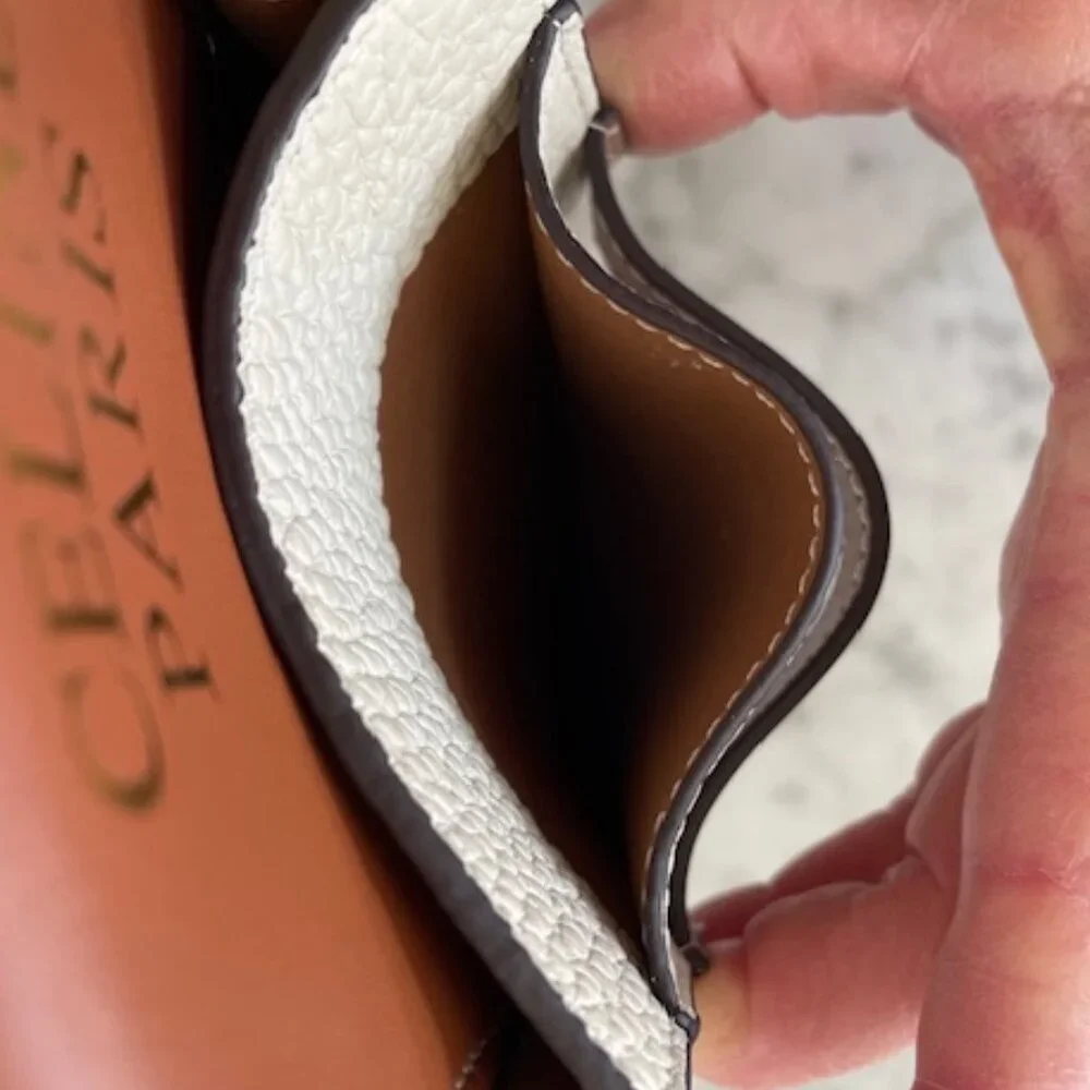 CELINE Phone Pouch with Flap Triomphe Canvas and Lambskin